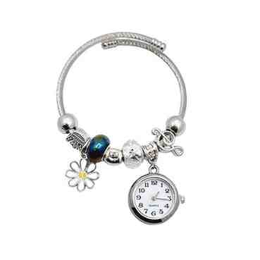 Bracelet Watch for Girls and Ladies | Gift Item | Steel Beaded Adjustable Quartz Watch Bangle Jewellery Friendship Bracelet | Free Size, 1pc, Multi Color Multi Design